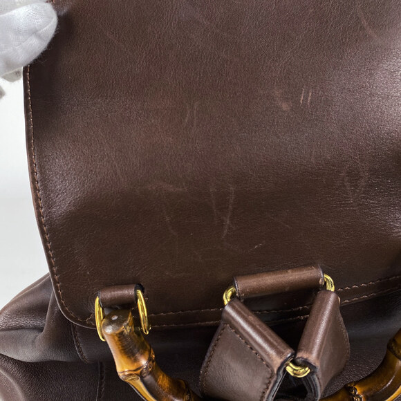 Gucci Bamboo Backpack/Daypack, Old 003580016, Brown Leather Backpack for Women - Picture 8 of 10